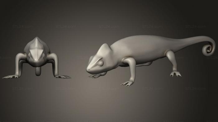 Статуэтки животных (Смесь хамелеонов, STKJ_0811) 3D модель для ЧПУ станка